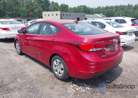 2016 Hyundai Elantra Se from USA, damaged, VIN KMHDH4AE4GU603267